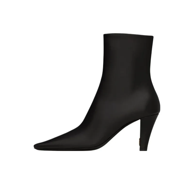 SAINT LAURENT Jill Square Pointed Toe Ankle Boots Women's-0