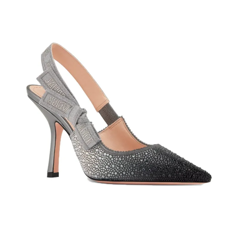 DIOR J'Adior Slim Heel High Heels 10cm Women's Silver Gray-2