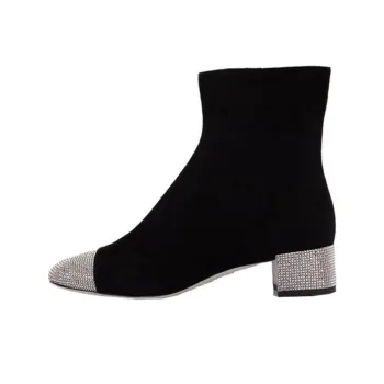 René Caovilla 45mm Rhinestone Suede Boots