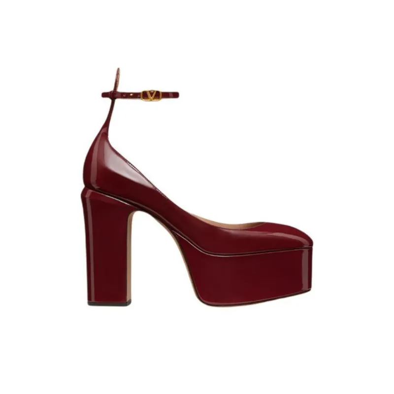 Valentino Tan Go High Heels Women's Cherry-1