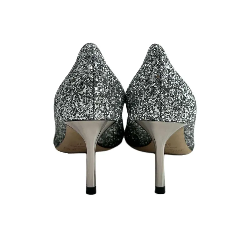Jimmy Choo Slim Heel High Heels Women's Silver Green-4