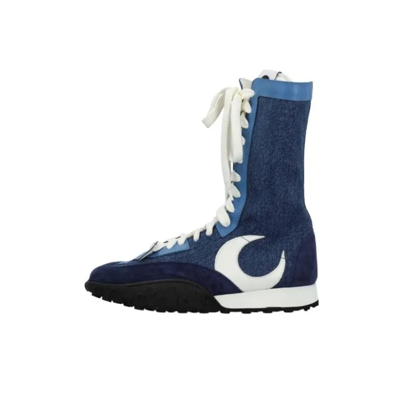 Marine Serre High Moon Denim Sneakers-0
