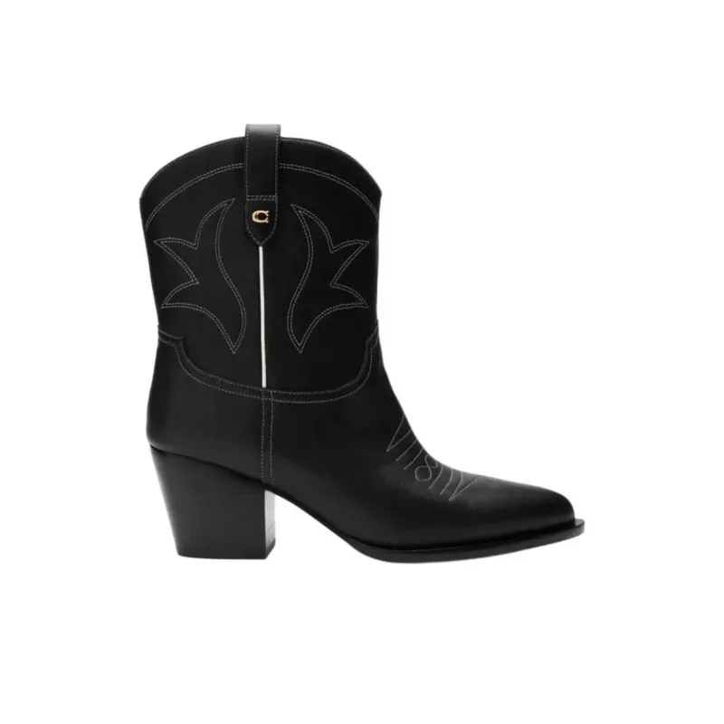 COACH Pamela Ankle Boots 5.5cm Women's Black-1