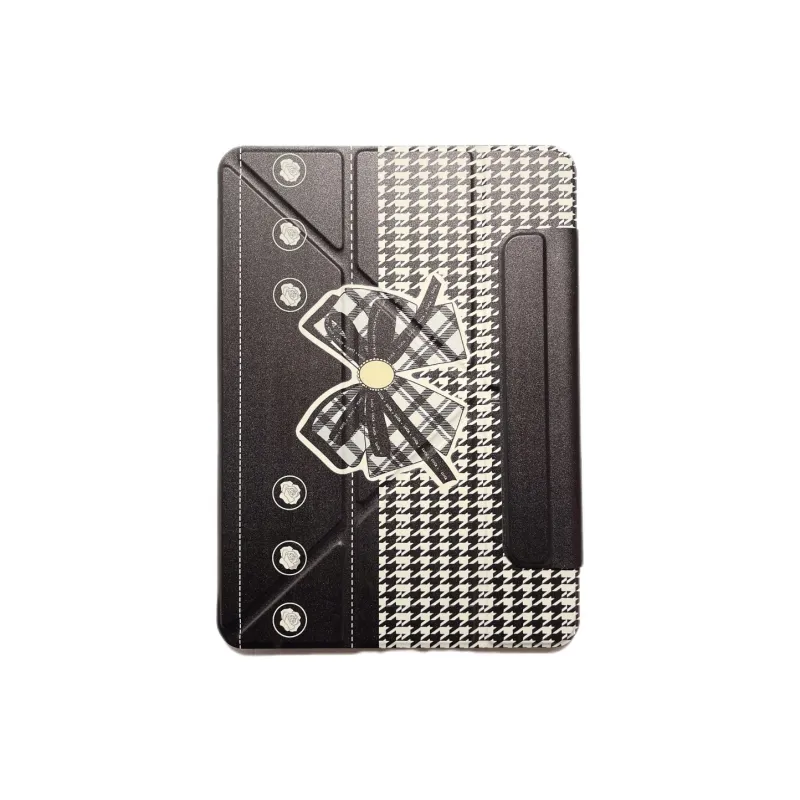 Koman Double Sided Painted Plaid Bowknot For Apple IpadproAir 11/10/13 Inches Tablet Protective Cases-0