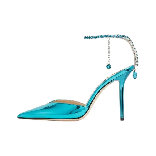Jimmy Choo Saeda Malibu Slim Heel High Heels 10cm Women's Blue