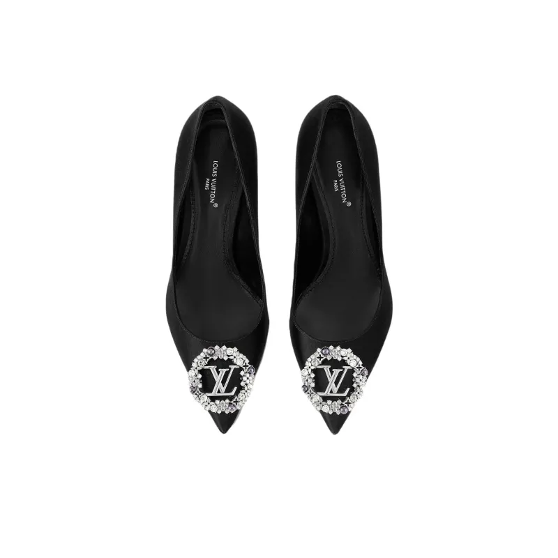 LOUIS VUITTON Met Slim Heel High Heels 9cm Women's Black-3