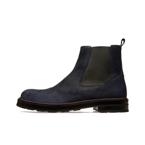 BALLY Short Chelsea Boots Men Navy
