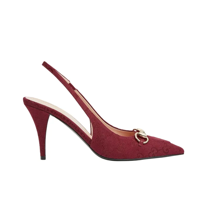 GUCCI Clamp Slim Heel High Heels 8.5cm Women's Red-1