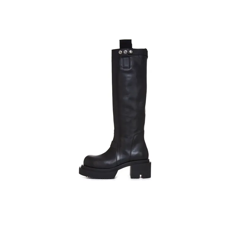 RICK OWENS 80mm Polished-leather Knee-high Boots-0
