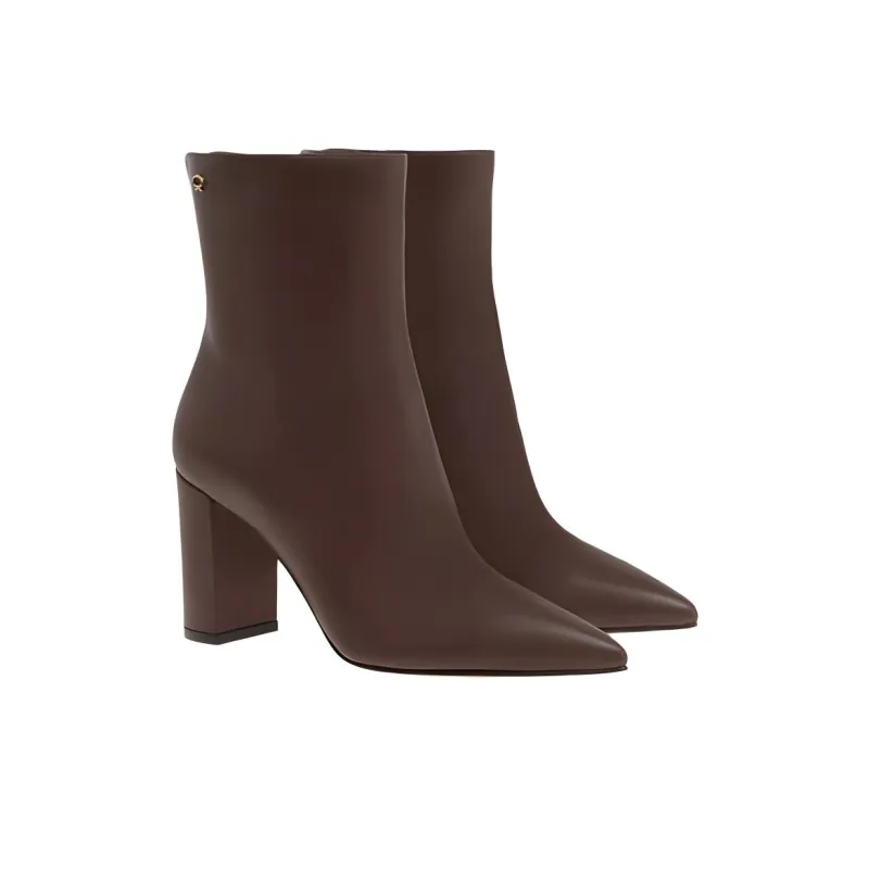 GIANVITO ROSSI Lyell Ankle Boots 8.5cm Women's Brown-2