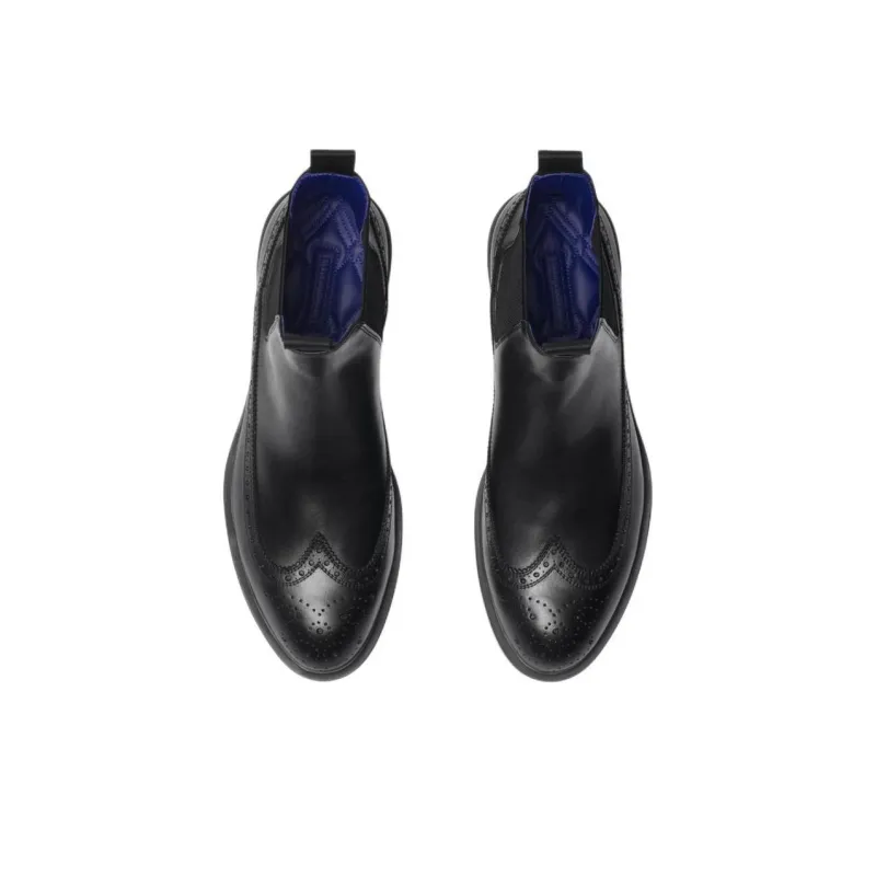 Burberry Loch Ankle Length Chelsea Boots Men's Black-4