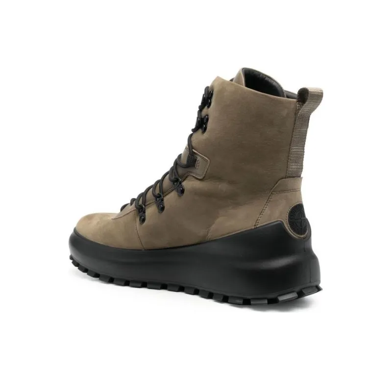 STONE ISLAND Lace-up Suede Boots-4