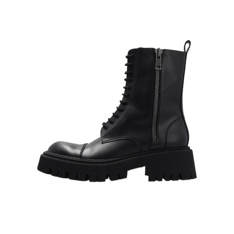 Balenciaga Tractor Zip Up Combat Boot Black Women s