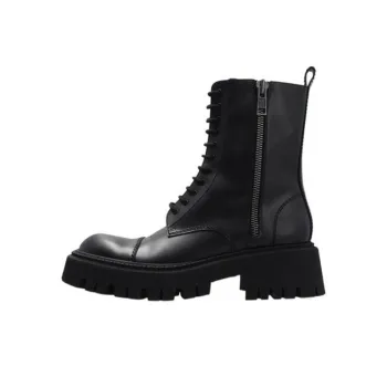 Balenciaga Tractor Zip Up Combat Boot Black Women's