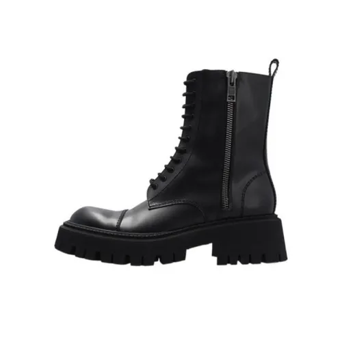 Balenciaga Tractor Zip Up Combat Boot Black Women's