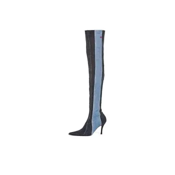 DIESEL D-Venus Denim Knee Boots