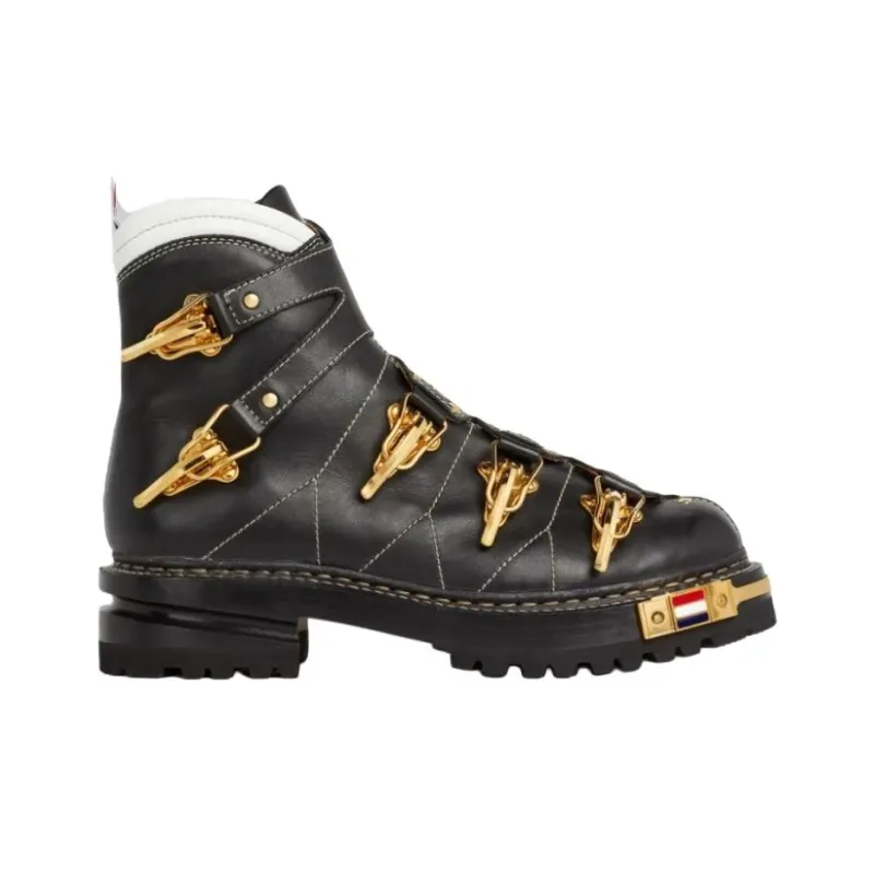 THOM BROWNE· Vitello Ankle Boots Men's Black-1