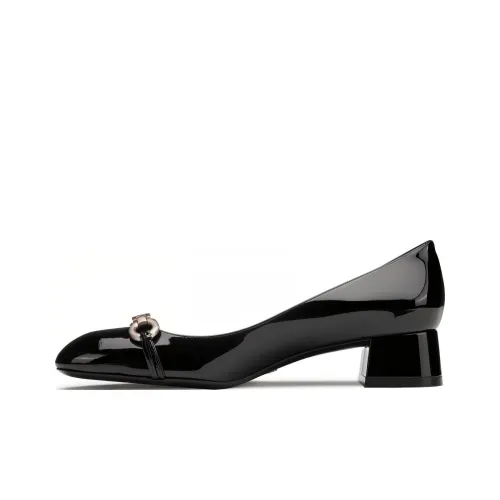 Stuart Weitzman/SW Chunky Heel High Heels 3.5cm Women's Black