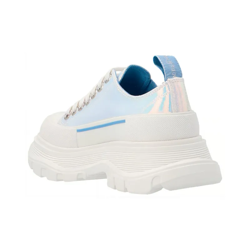 Alexander McQueen Silver Holographic Tread Slick Platform Low Sneakers 'White Multi' Women's-2