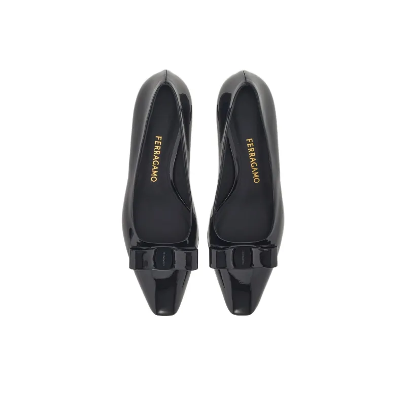 FERRAGAMO 55mm Vara-bow Patent Leather Pumps-3