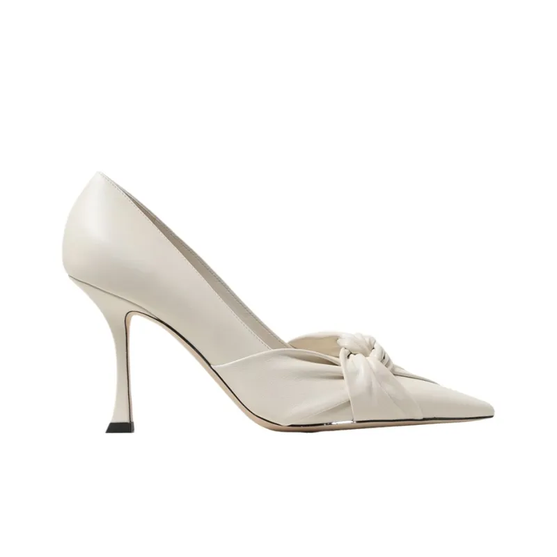 Jimmy Choo Hedera Slim Heel High Heels 9cm Women's Ecru-1