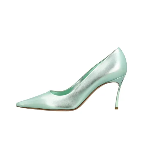 Silver Ankle Strap Pumps