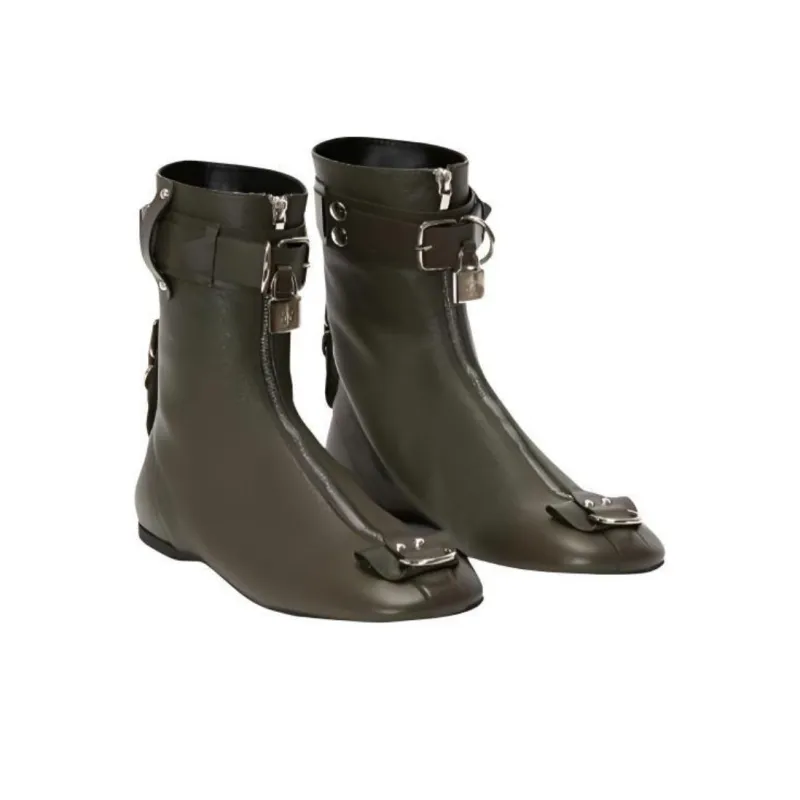 JW Anderson Padlock Ankle Boots Men's Green-3