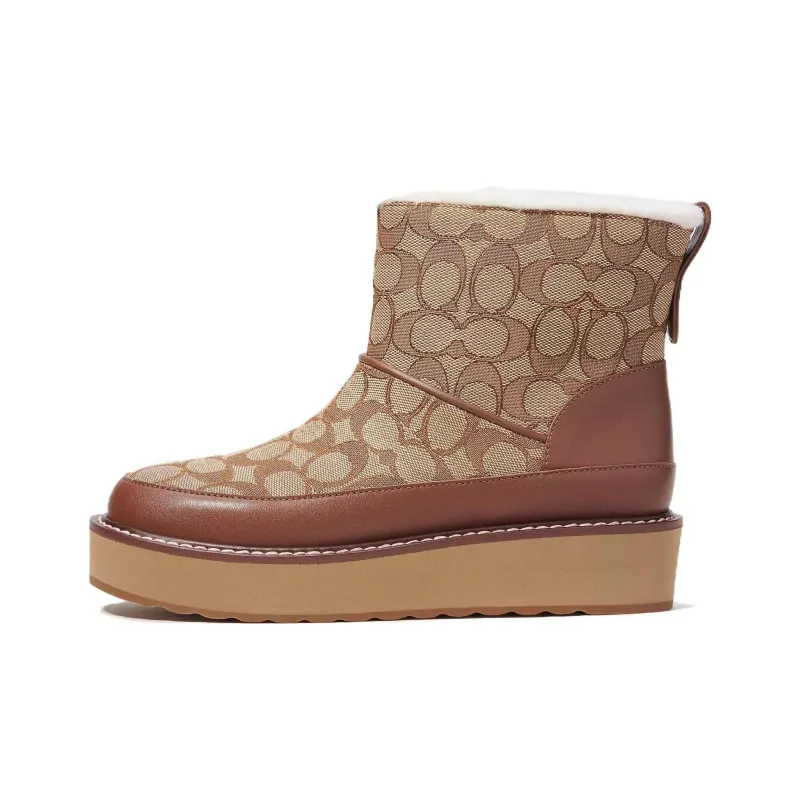 COACH Signature Snow Boots Women's Brown-0