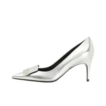 SERGIO ROSSI SR1 75mm Metallic-finish Leather Pumps