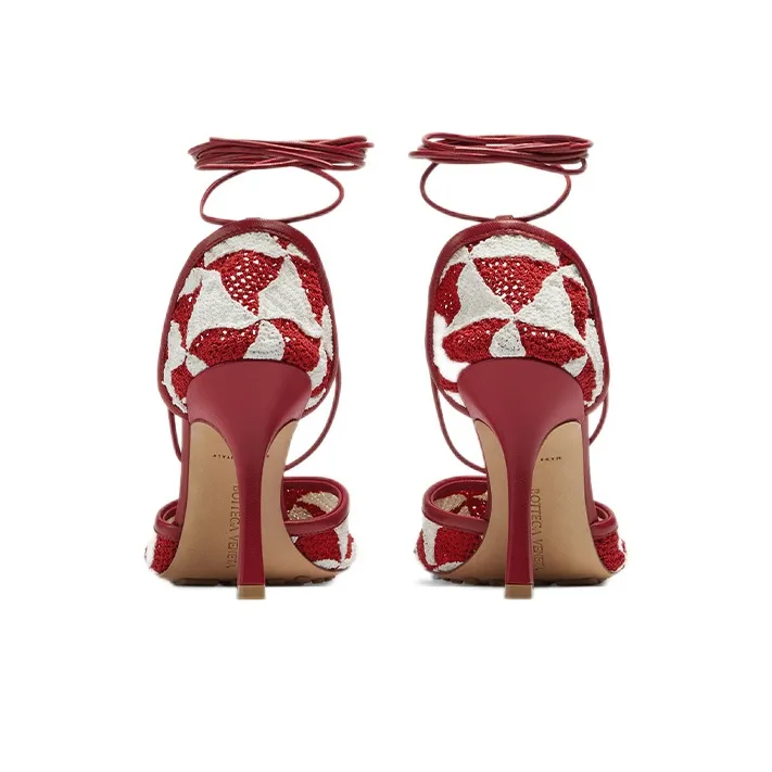Bottega Veneta Hand-Crocheted Wavy Triangle Stretch Sandals Women's-3