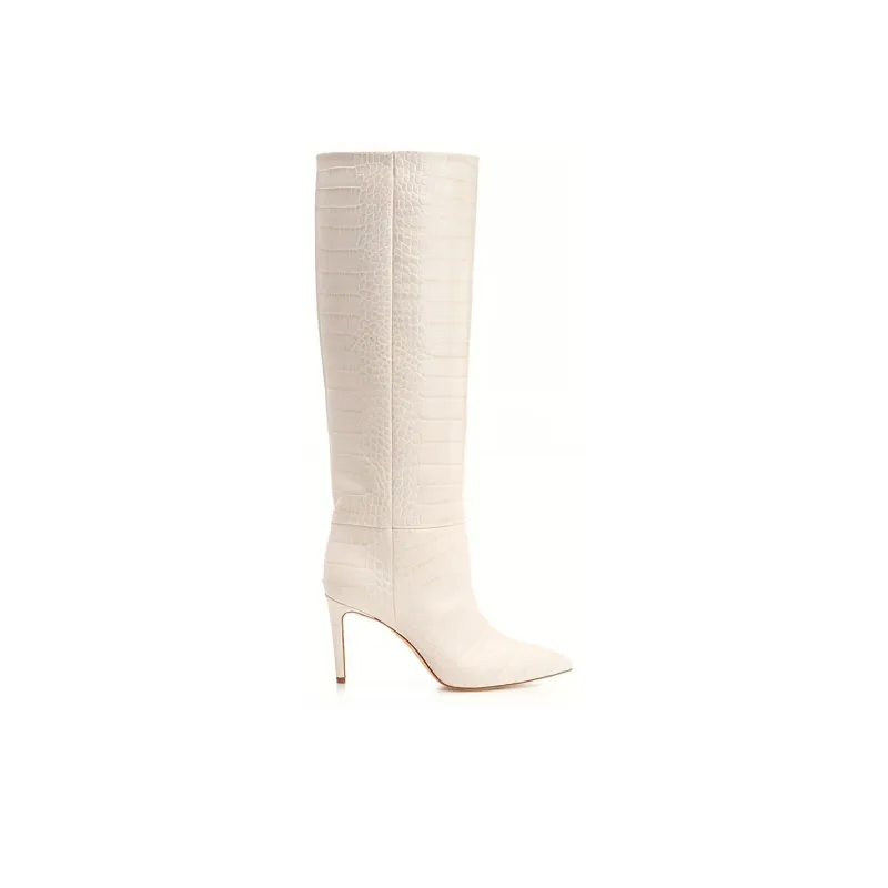 Paris Texas 90mm Snakeskin-effect Knee-length Boots-1