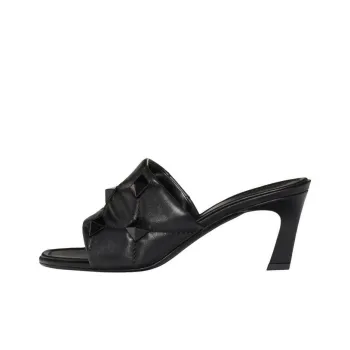 Valentino Rockstud Spool Heel Slide Slippers 6.5cm Women's Black