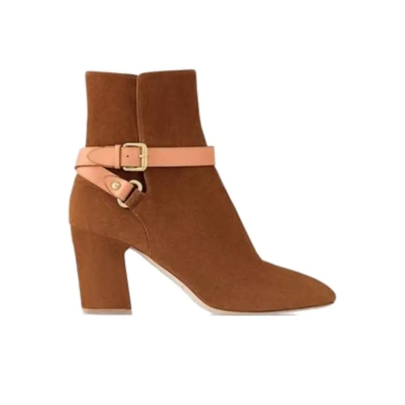 LOUIS VUITTON Parisienne Ankle Boots Women's Brown-1