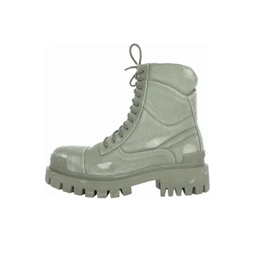Balenciaga Combat Strike Boots 'Washed Green Cotton'