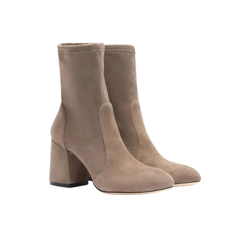 Stuart Weitzman/SW FLARBLOCK Ankle Boots 8.5cm Women's Umber-2