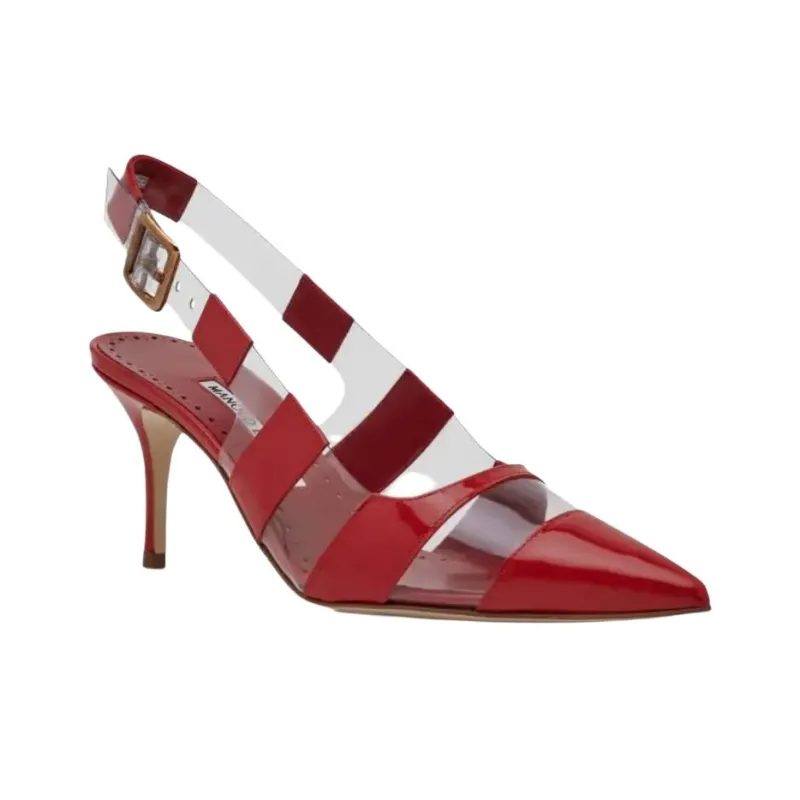 MANOLO BLAHNIK Uxra Slim Heel High Heels 7cn Women's Dark Red-2