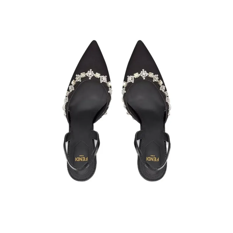 FENDI First Irregular Heel High Heels Women's Black-4