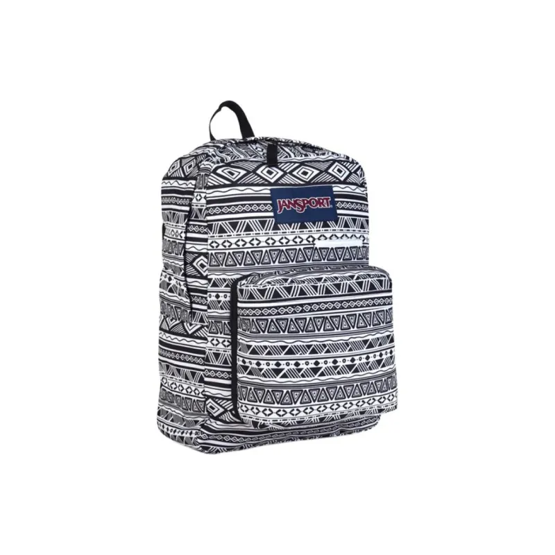 JanSport Fabric Backpack Medium Size Unisex Black & White-1
