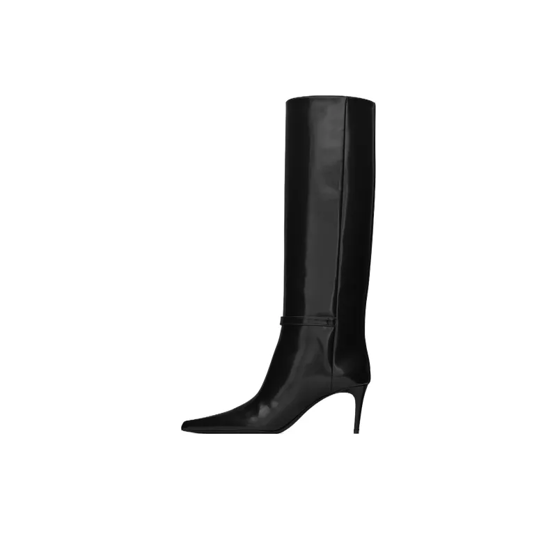 SAINT LAURENT Buckle Leather Boots-0