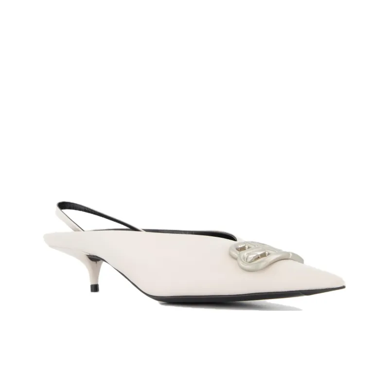 Balenciaga Slim Heel High Heels 5cm Women's White-2