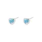 [Light Blue]Sterling Silver Zircon Stud Earrings 1 Pair Eh-3364.ebA