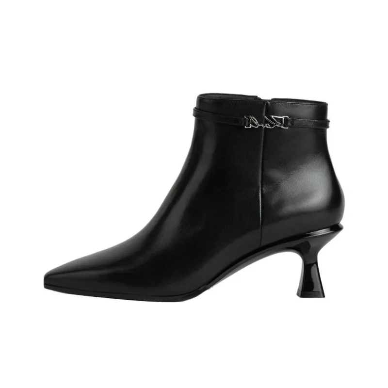 Karl Lagerfeld Panache Signia Leather Ankle Boots Women's-0