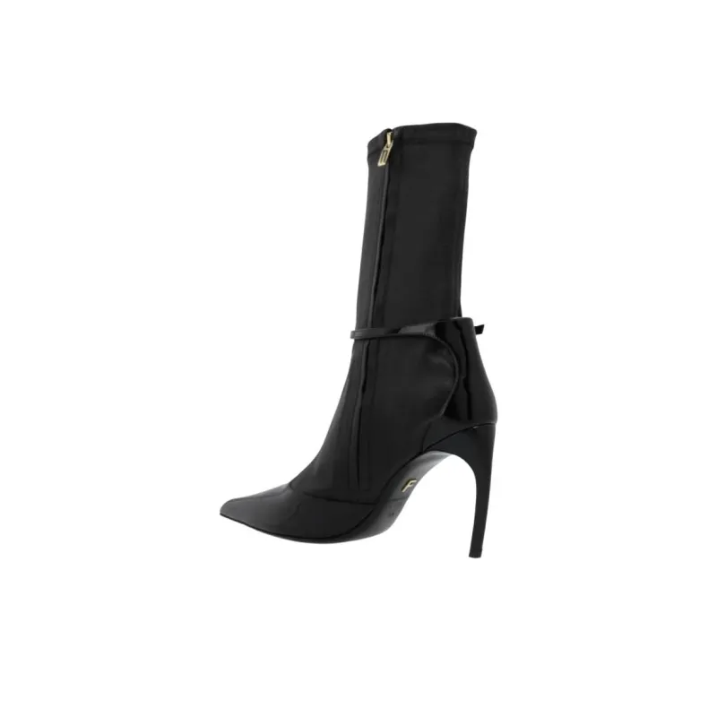 FERRAGAMO Britt Ankle Boots 10cm Women's Black-4