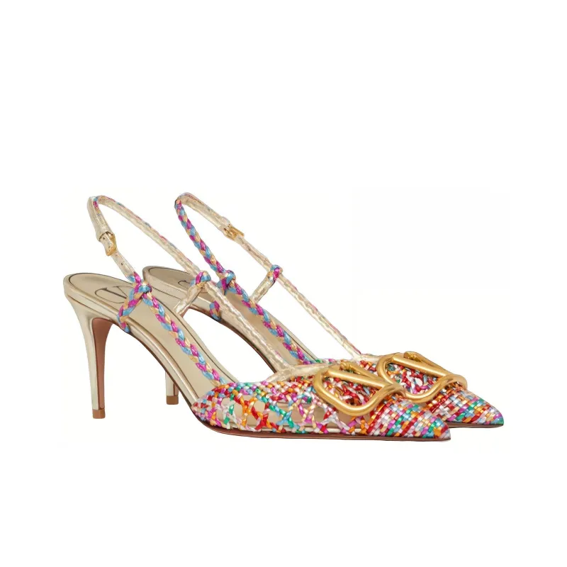 Valentino Vlogo Slim Heel High Heels Women's Multicolor-2