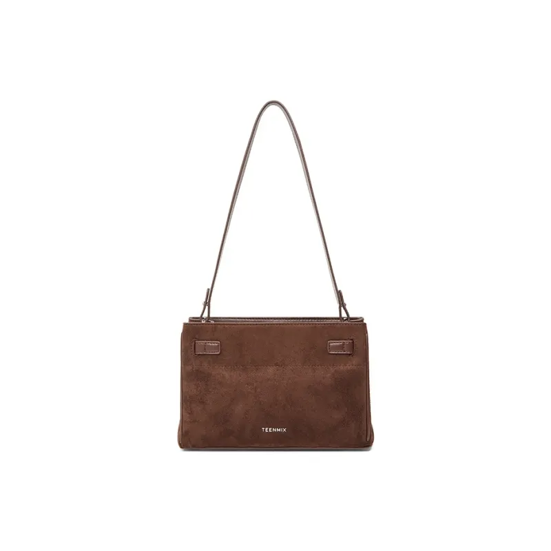 Teenmix Cow Leather Kelly Bag, Shoulder Bag, Crossbody Bag Medium Size Women's Coffee/Caramel-4
