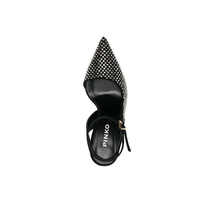 PINKO Chunky Heel High Heels 10cm Women's Black-4