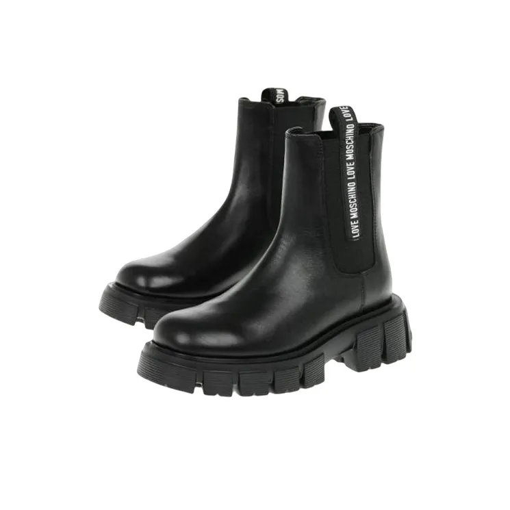 Love MOSCHINO Logo-tape Leather Boots-2