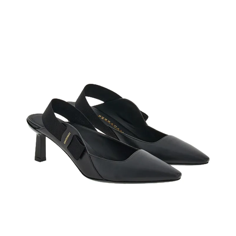 FERRAGAMO Vara Slim Heel High Heels 5.5cm Women's Black-2