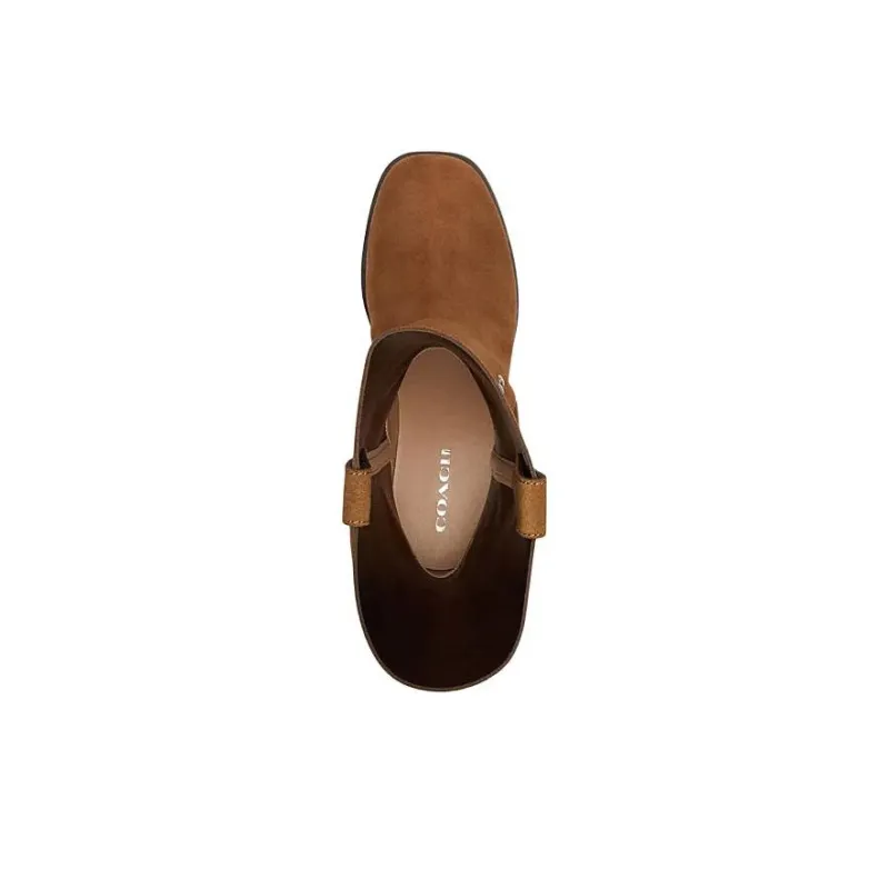 COACH Signature Ankle Boots 3cm Women's Coconut Brown-4