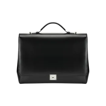DOSORDONTS Cow Leather Crossbody Bag Medium Size Unisex Black